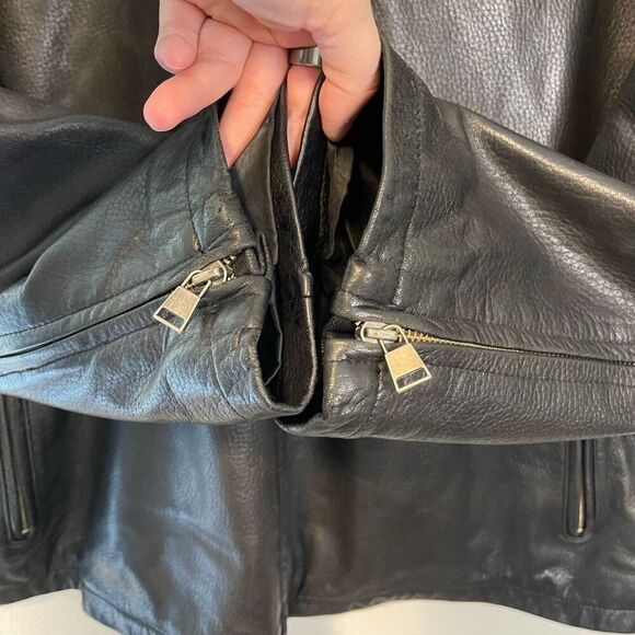 Roundtree & Yorke Lambskin Black Leather Motorcycle Biker Jacket Size XXL - Picture 7 of 15